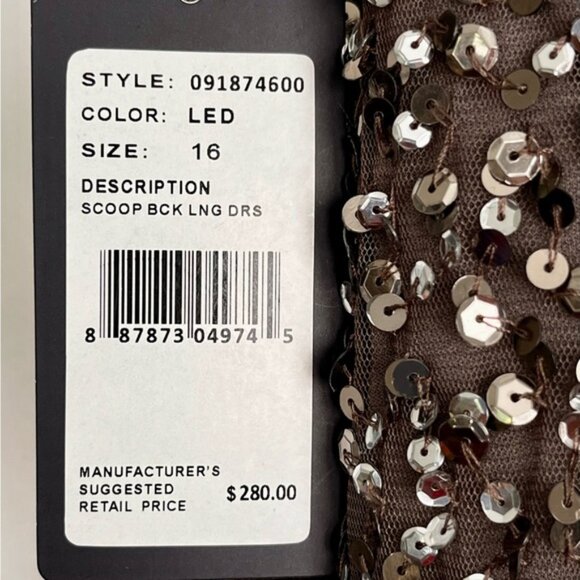 ADRIANNA PAPEL WOMENS GOWN, GREY SEQUINS, size 16 - Picture 12 of 12